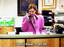 The Office Pam Beesly GIF - The Office Pam Beesly I Dont Know It Felt Far GIFs
