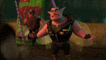 a cartoon character is doing a handstand in front of a sign that says ' nightmare before christmas '