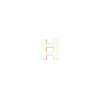 the letter h is on a white background with a gradient of blue and pink .