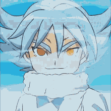 a drawing of a boy with a scarf around his neck