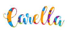 the word carella is written in colorful letters