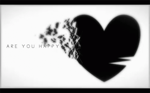 Are You Happy GIF - Black Heart Broken Heart Heart - Discover & Share GIFs