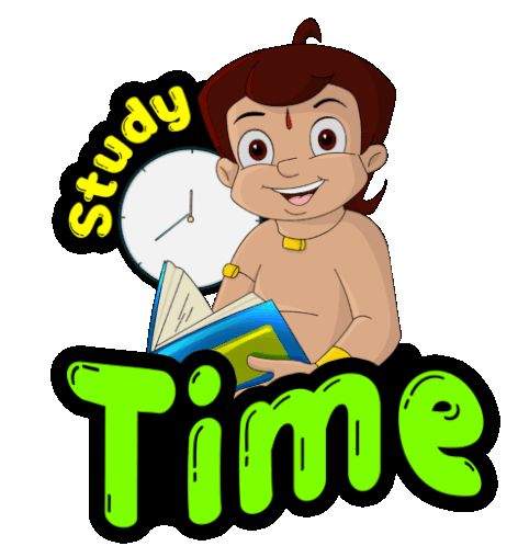 Study Time Chhota Bheem Sticker - Study Time Chhota Bheem Padne Ka Samay -  Discover & Share GIFs
