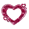 a pink heart with three hearts around it on a white background .