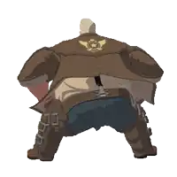 a pixel art of a man wearing a brown leather jacket