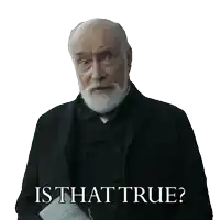 a man with a beard is holding a piece of paper with the words is that true written below him
