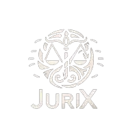 a logo for jurix with a scales of justice in the center
