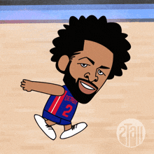 a cartoon of a man wearing a detroit jersey