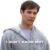 a man wearing a hoodie says i don 't know why