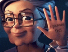 a cartoon character has a hand that says i planned this