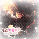 a picture of a man with glasses and the name gregor on it