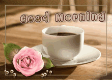 morning good morning coffee rose greetings
