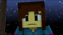 a minecraft character with red hair and a star in the background