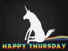 Happy Thursday Unicorn GIF - Happy Thursday Unicorn Rainbow GIFs