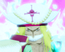a cartoon character wearing a pirate hat with a skull on it