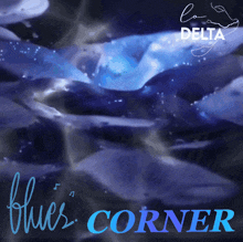 a poster for delta blues corner with a painting of a whale