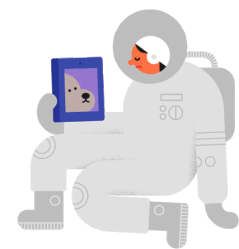 Astronaut Misses Dog Sticker - Best Friends Forever Space Man Missing You Stickers