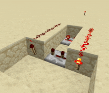a screenshot of a minecraft game with a red arrow pointing to a red block