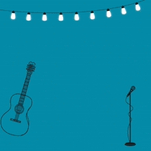 a blue background with a guitar and a microphone and the words welcome to new country legends