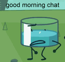 a picture of a cartoon character with the words good morning chat written above it