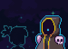 a pixel art illustration of a hooded figure with the words do it above him