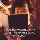 sherlock holmes is reading a book while covering his face .