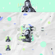 a poster for a girl named itzy with a picture of her