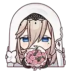 a cartoon girl in a wedding dress is holding a bouquet of roses .