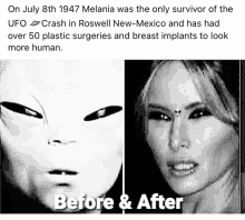 Melania Alien GIF - Melania Alien Before And After GIFs