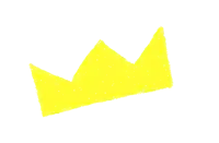 a yellow crown on a white background that looks like a drawing