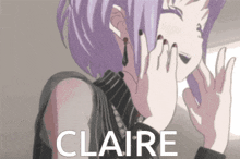 a cartoon of a girl with the name claire on the bottom