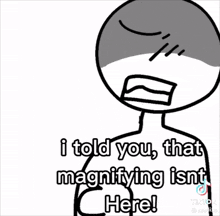 a cartoon with a skull and the words i to you that magnifying isnt here