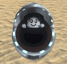 a cartoon character with a smile on his face is in a space ship