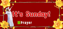 a sign that says it 's sunday sunday morning on it