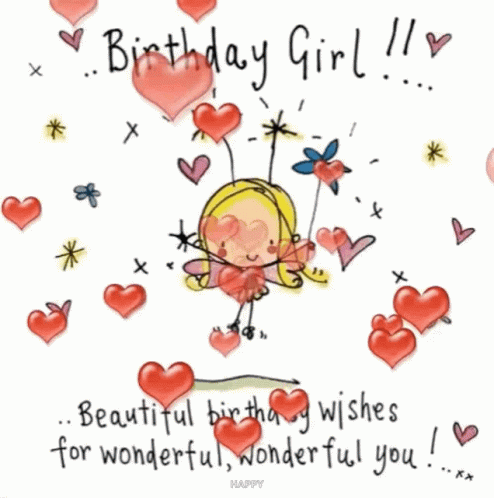 Happy Birthday Girl Beautiful GIF – Happy Birthday Girl Beautiful Heart ...