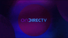 a logo for on directv is displayed on a purple and blue background