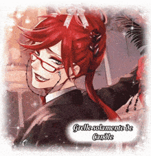 a picture of a man with red hair and the words greille solamente de candle