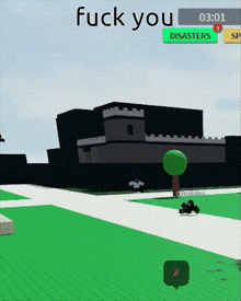 a screenshot of a video game with the words " fuck you " at the top