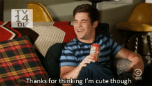 “you Don’t Have Vodka Sodas? That’s Fine. I’ll Take A Beer And A Side Of Cheese Sticks.” GIF - Thanks Im Cute Cute GIFs