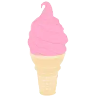 an ice cream cone with pink swirls on top
