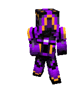 a purple and black minecraft character with the number 10