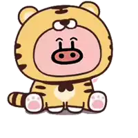a cartoon tiger wearing a pig costume