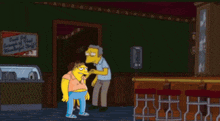 a cartoon of a man carrying another man with a sign that says james on it
