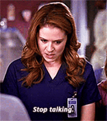 Greys Anatomy April Kepner GIF - Greys Anatomy April Kepner Stop Talking GIFs