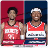 Houston Rockets Vs. Washington Wizards Pre Game GIF - Nba Basketball Nba 2021 GIFs