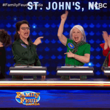 a group of women are on a family feud show