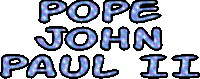 pope john paul ii is written in purple and black