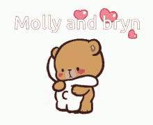 Milk And Mocha Bear Hearts GIF - Milk And Mocha Bear Hearts Hug GIFs