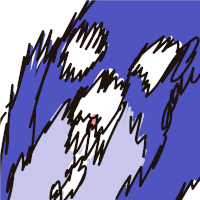 a drawing of a person 's hands on a blue and white background