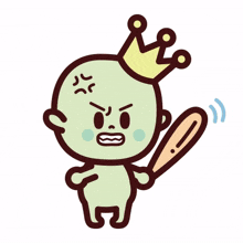 monster alien cute baseball bat annoyed